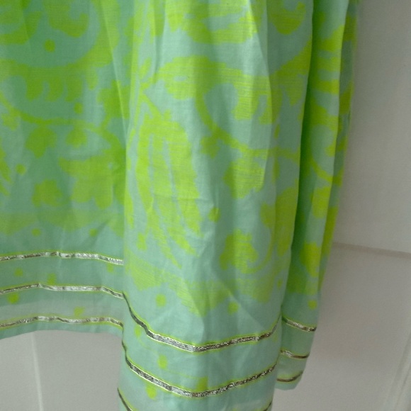 Juliet Dunn Baby Doll Dress Dhaka Print + Silver Trim NWT JD 3 Large Tuckernuck - Picture 6 of 8